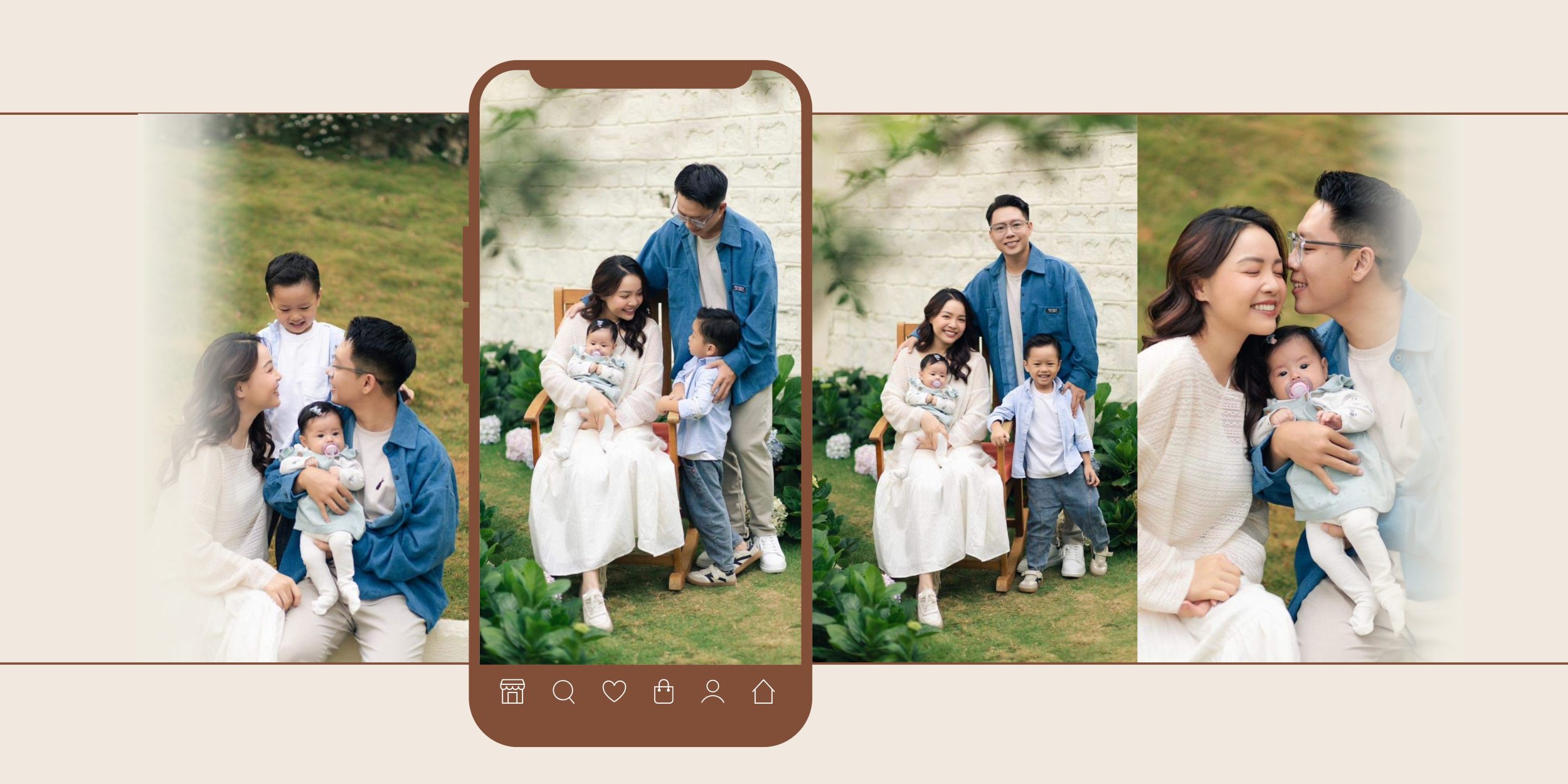 chụp hình gia đình thôi nôi