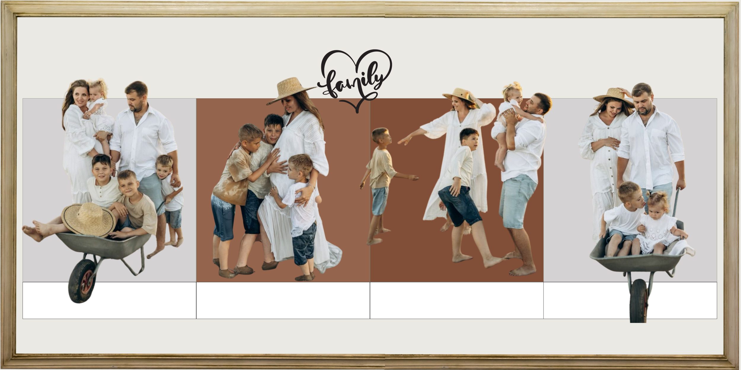 tạo dáng chụp ảnh gia đình 6 người