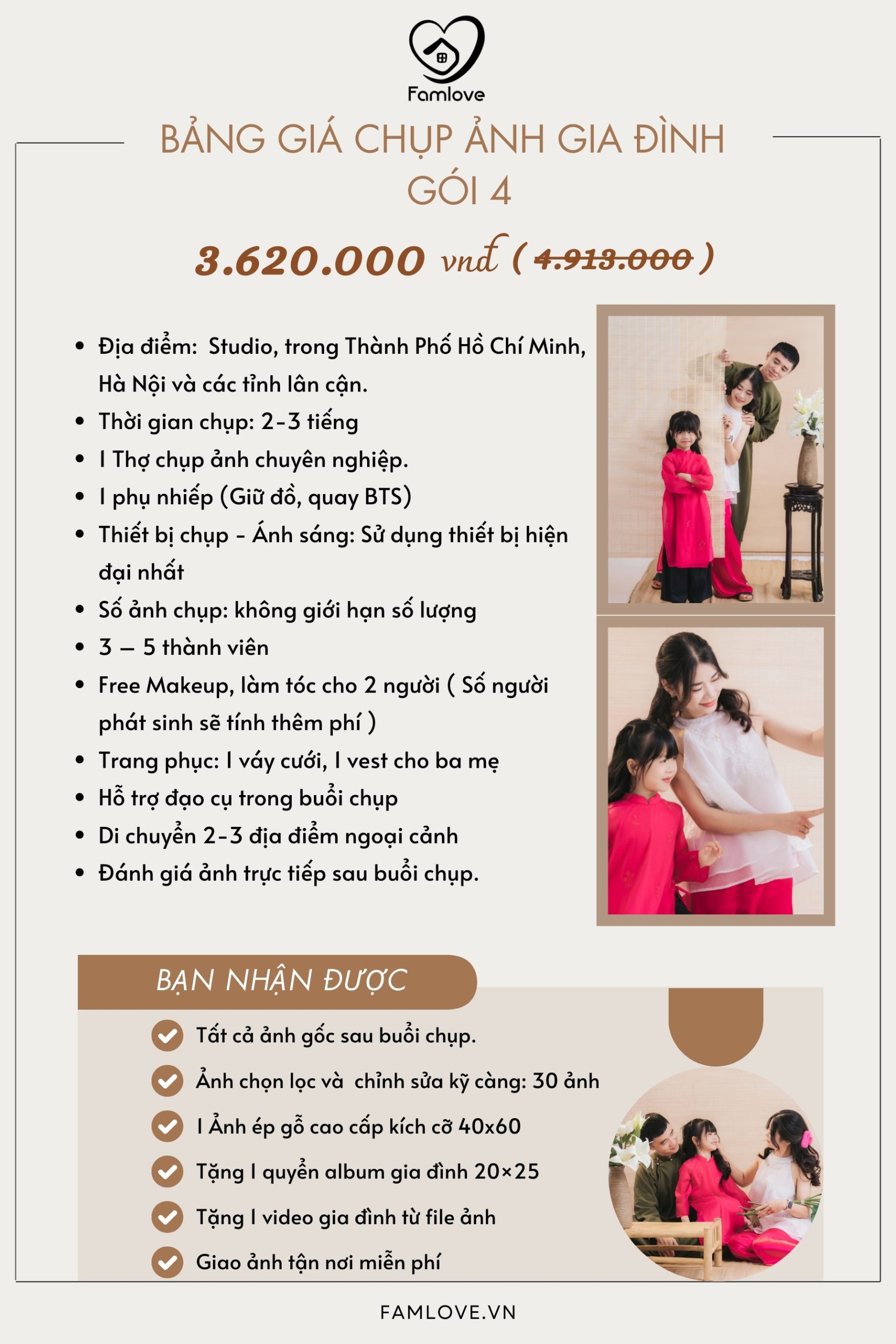 chụp hình gia đình tại studio