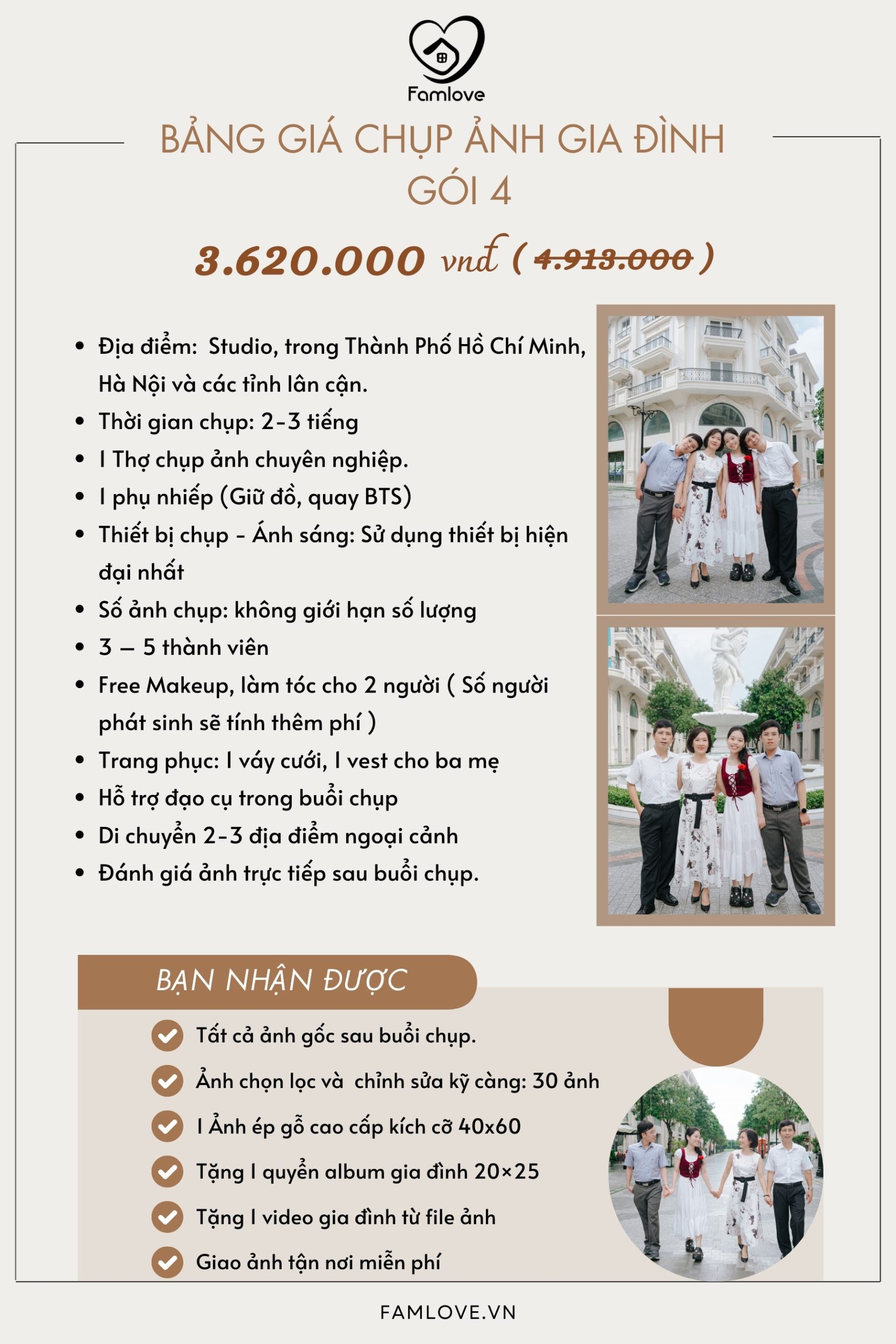 dịch vụ chụp ảnh gia đình ngoại cảnh ngoài trời